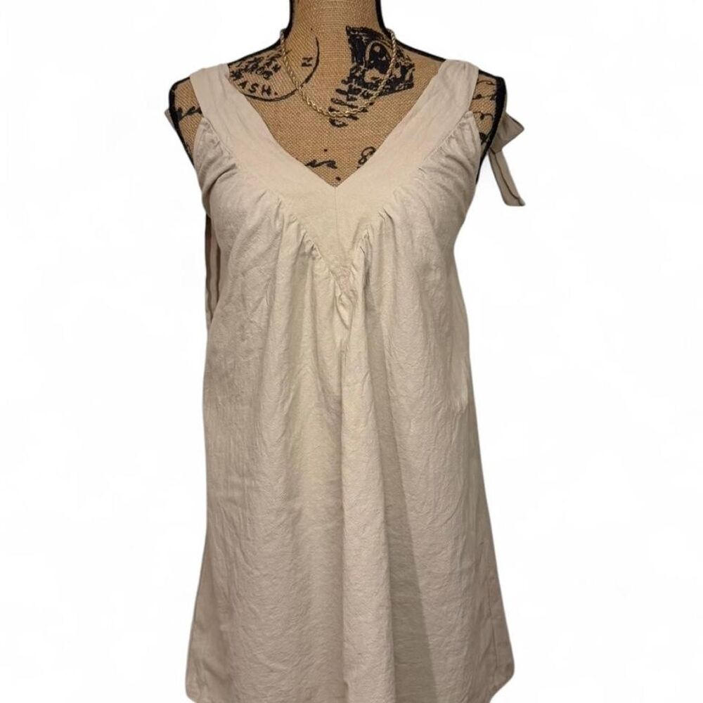 Cupshe Women's Beige Dress Linen Like | Cupshe Women's Size Small